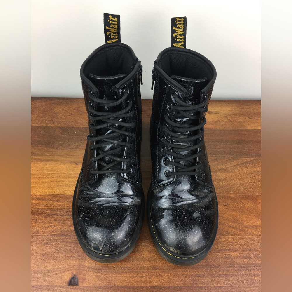 Dr Doc Martens 1460 Glitter J Patent Black Glitter Boots Women’s 5 US Men 4. - Picture 9 of 12